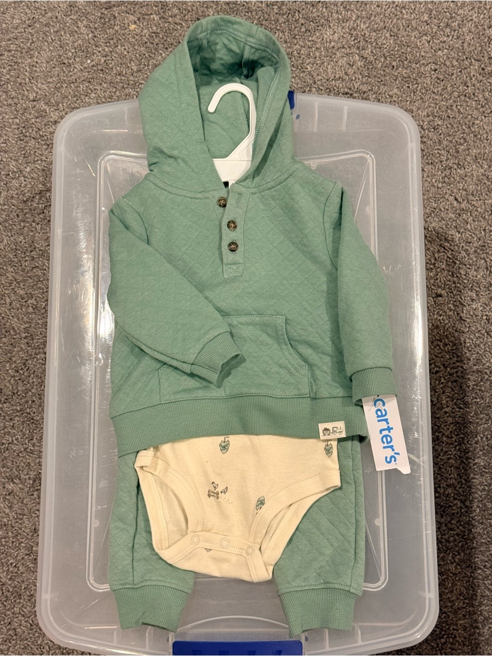 Quilted Hoodie and Cream Bodysuit Set